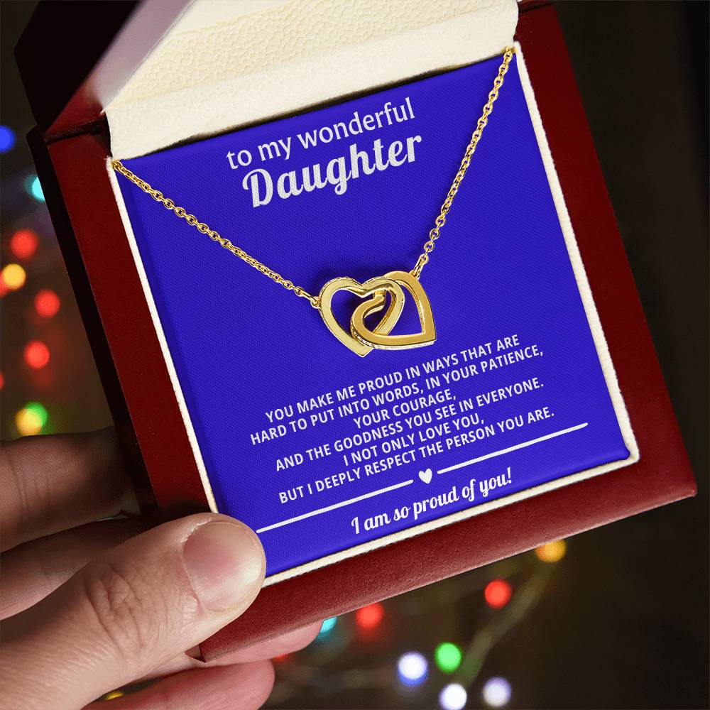 Daughter Interlocking Hearts Necklace Gift