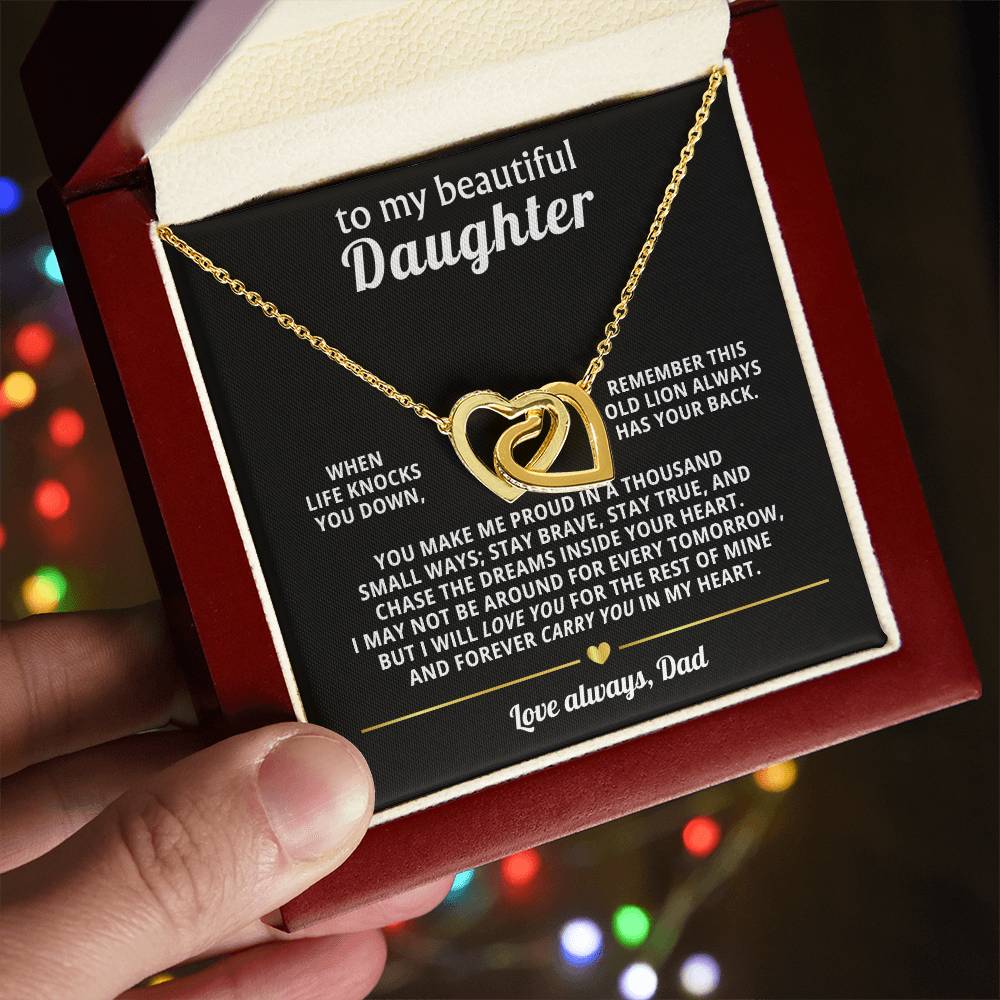 Daughter Interlocking Hearts Necklace Gift