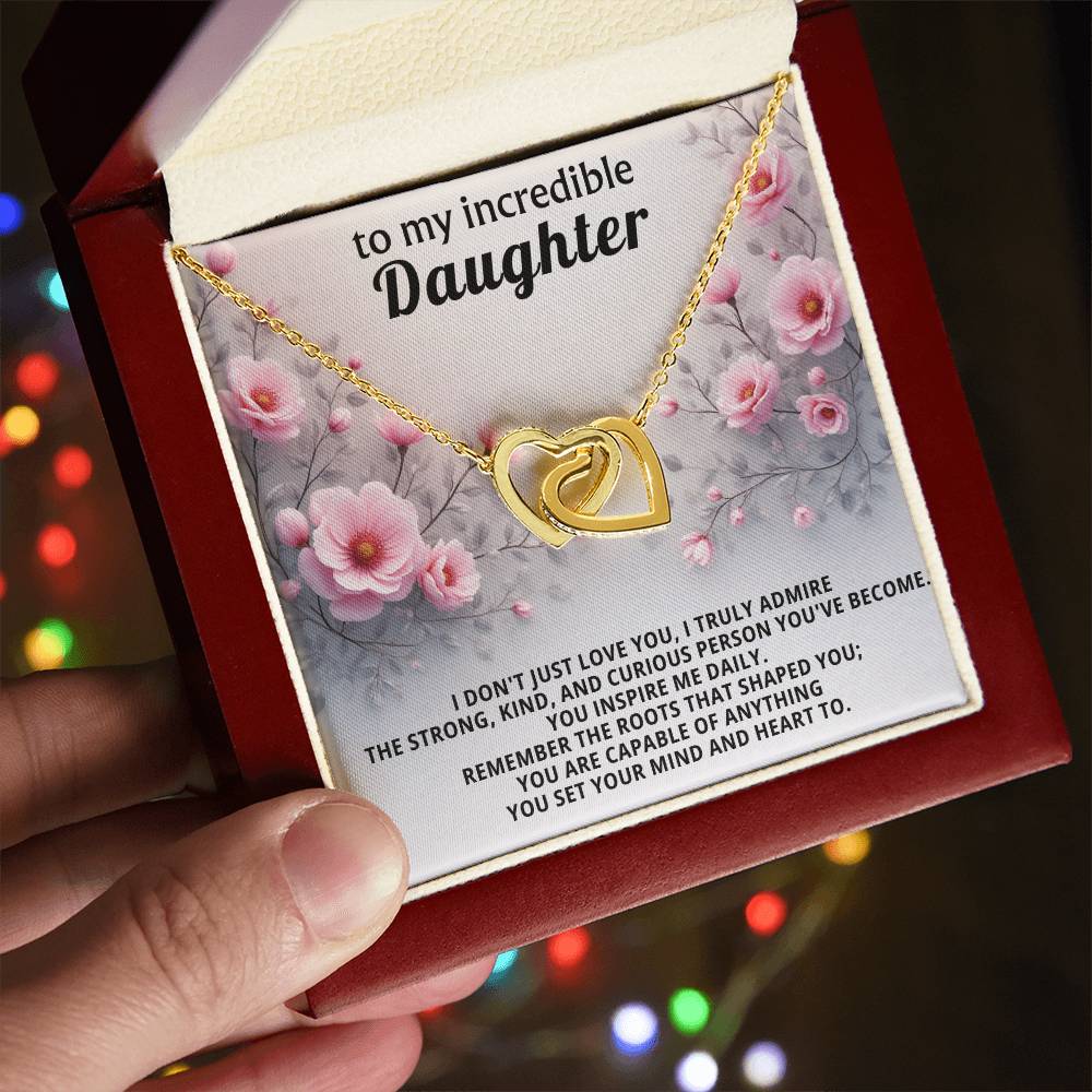Daughter Interlocking Hearts Necklace Gift