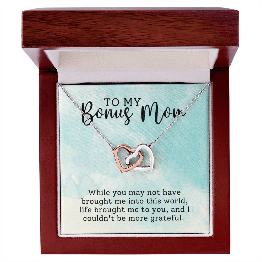 Bonus Mom Interlocking Hearts Necklace-[Heartfelt Family Gift]