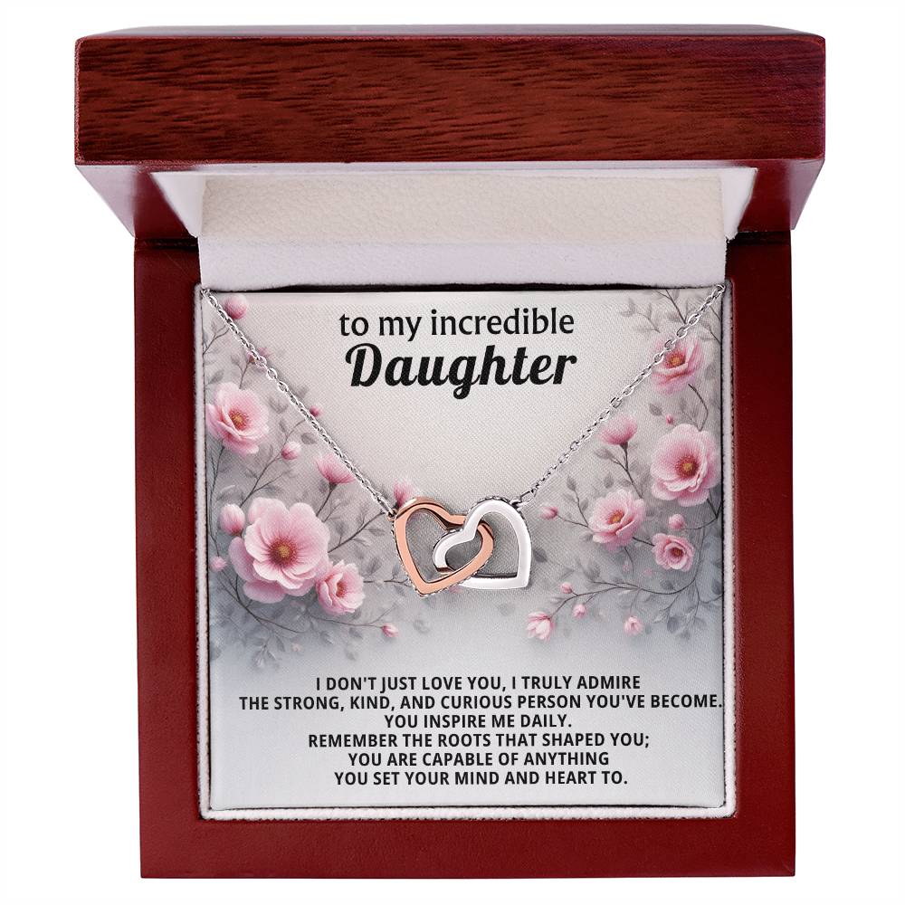Daughter Interlocking Hearts Necklace Gift