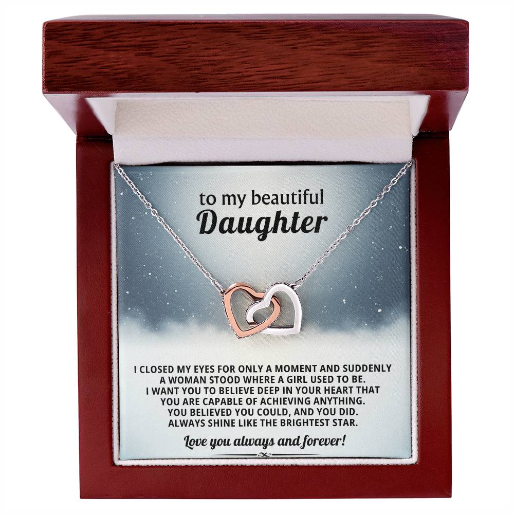 Daughter Interlocking Hearts Necklace Gift