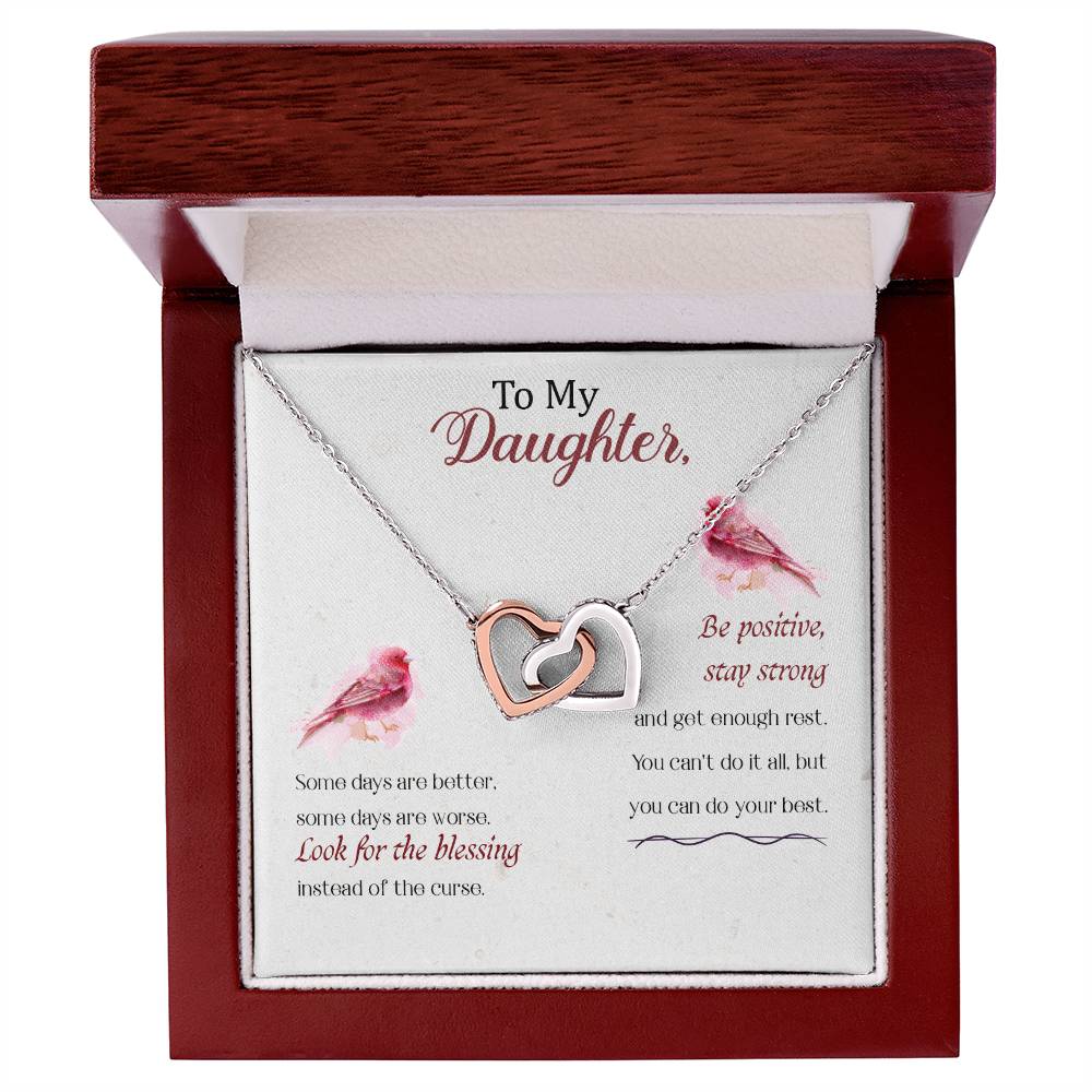 Daughter Some Days Are Better Interlocking Hearts Necklace-[Heartfelt Family Gift]