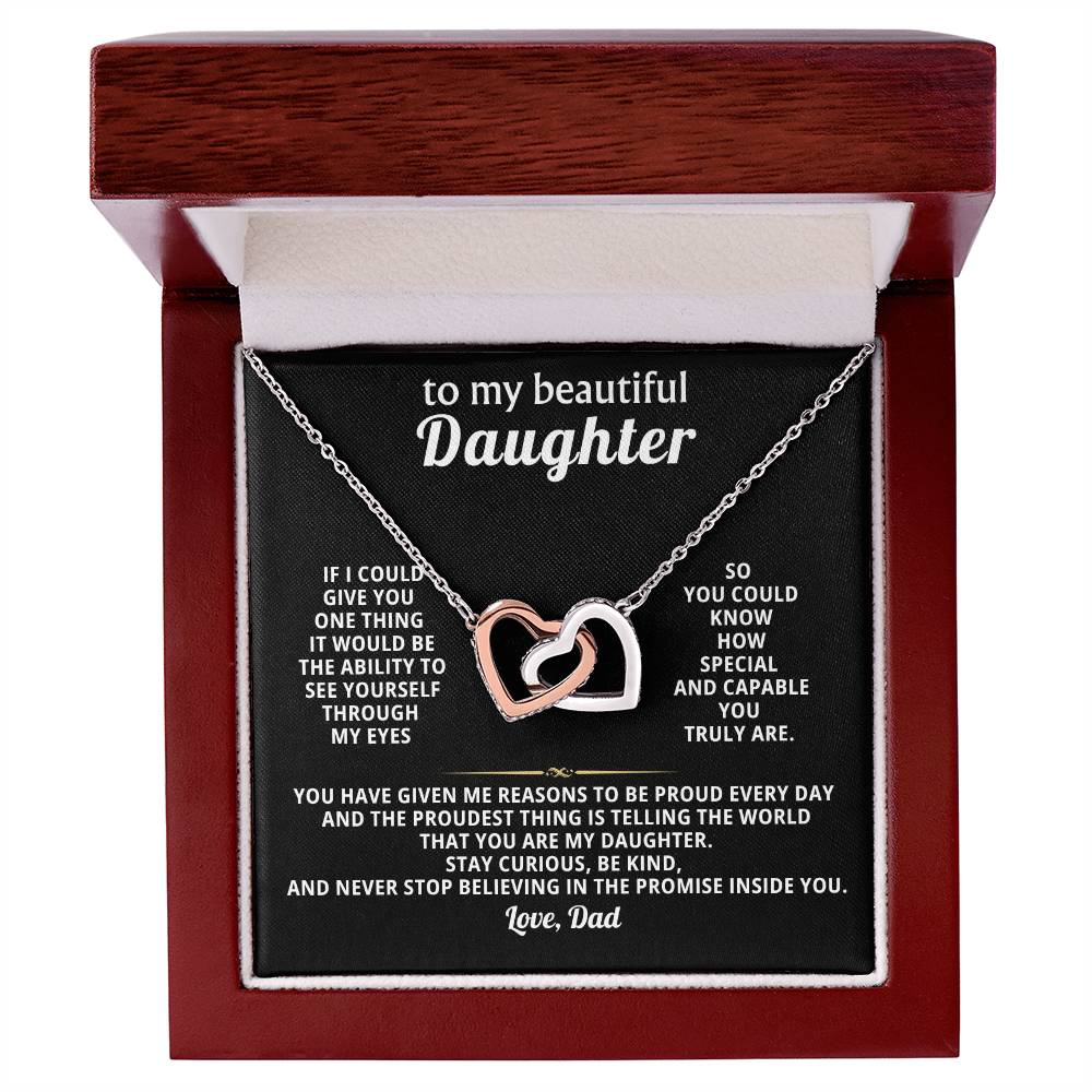 Daughter Interlocking Hearts Necklace Gift