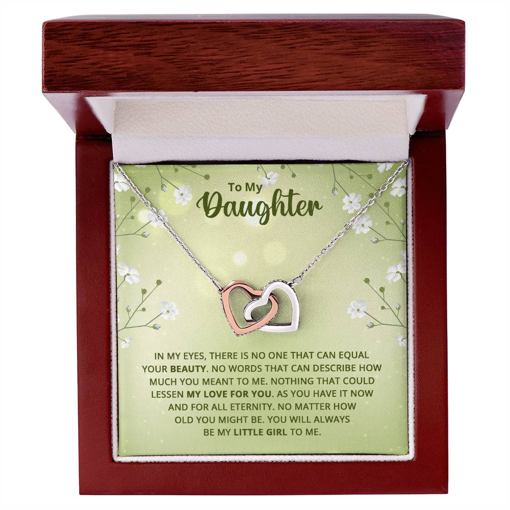 Daughter Interlocking Hearts Necklace-[Heartfelt Family Gift]
