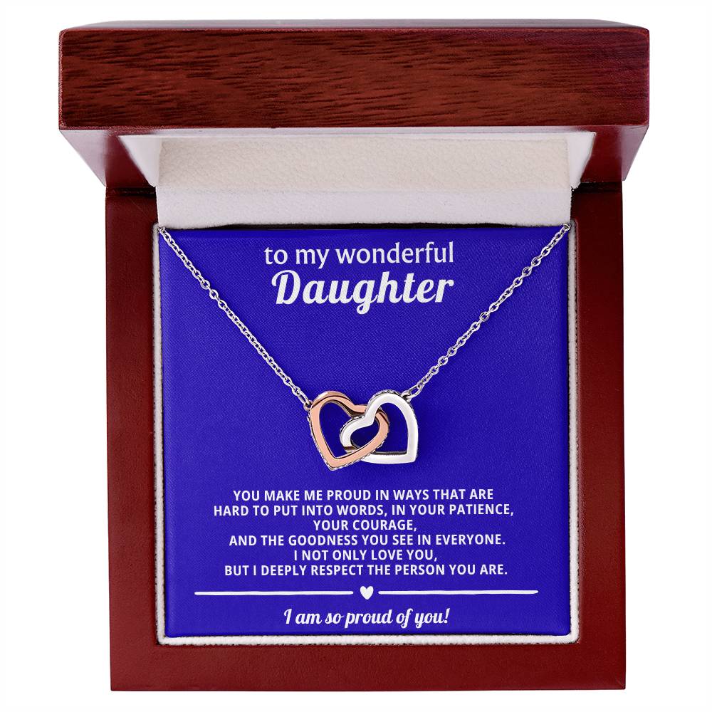 Daughter Interlocking Hearts Necklace Gift
