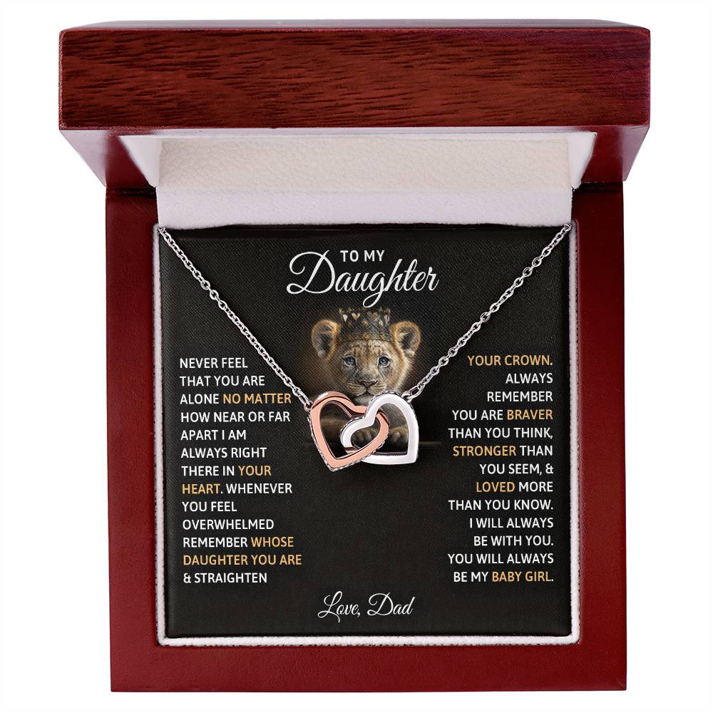 Daughter Interlocking Hearts Necklace-[Heartfelt Family Gift]