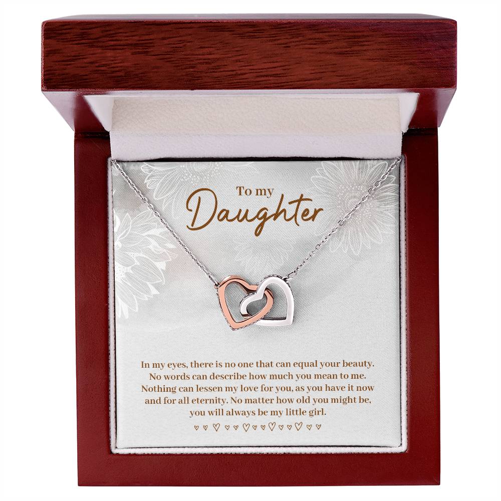 Daughter in My Eyes Interlocking Hearts Necklace-[Heartfelt Family Gift]