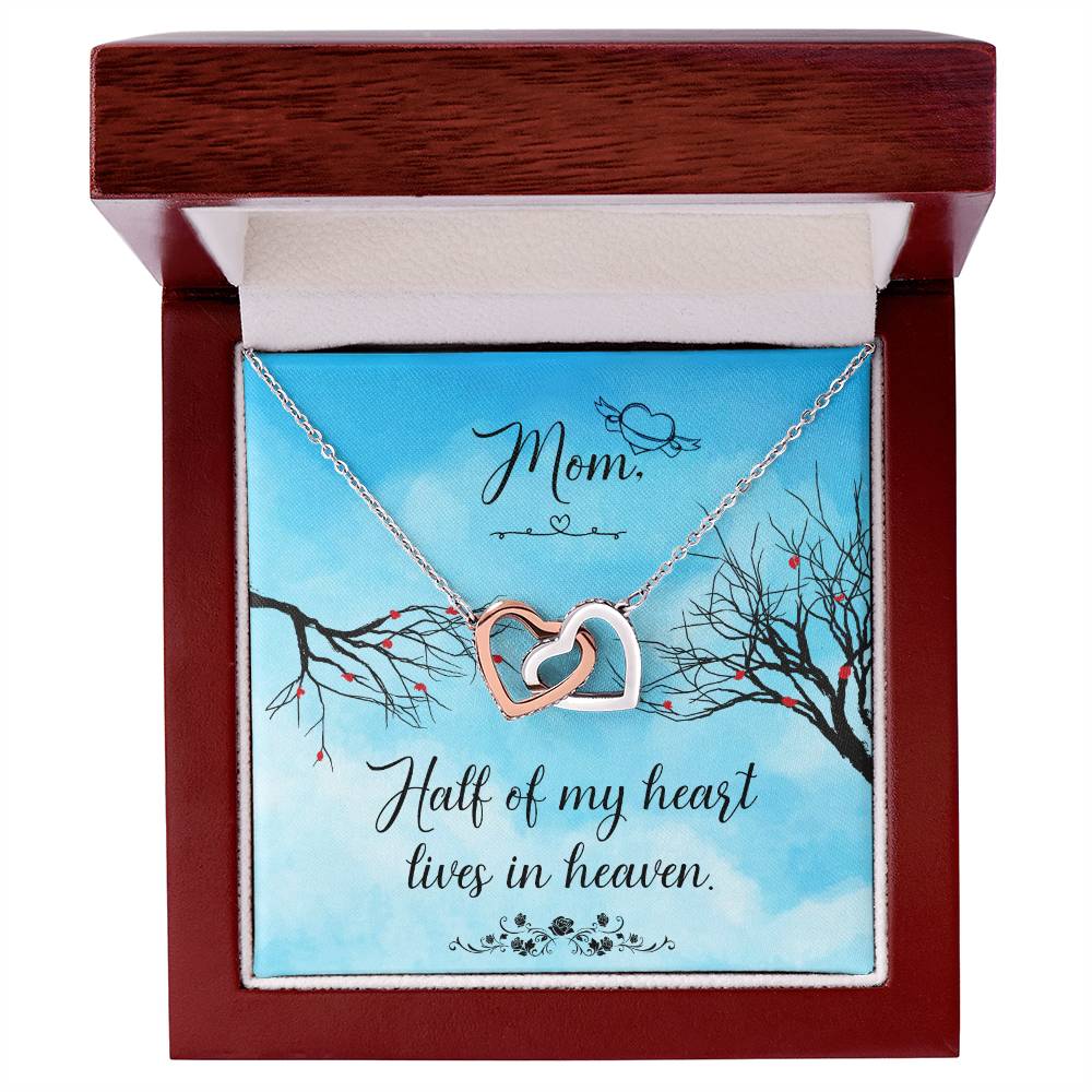 Mom In Heaven Interlocking Hearts Necklace-[Heartfelt Family Gift]
