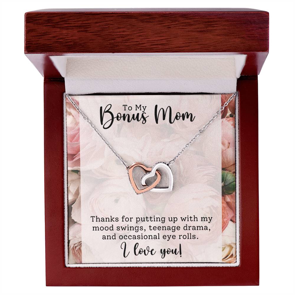 Bonus Mom Interlocking Hearts Necklace-[Heartfelt Family Gift]