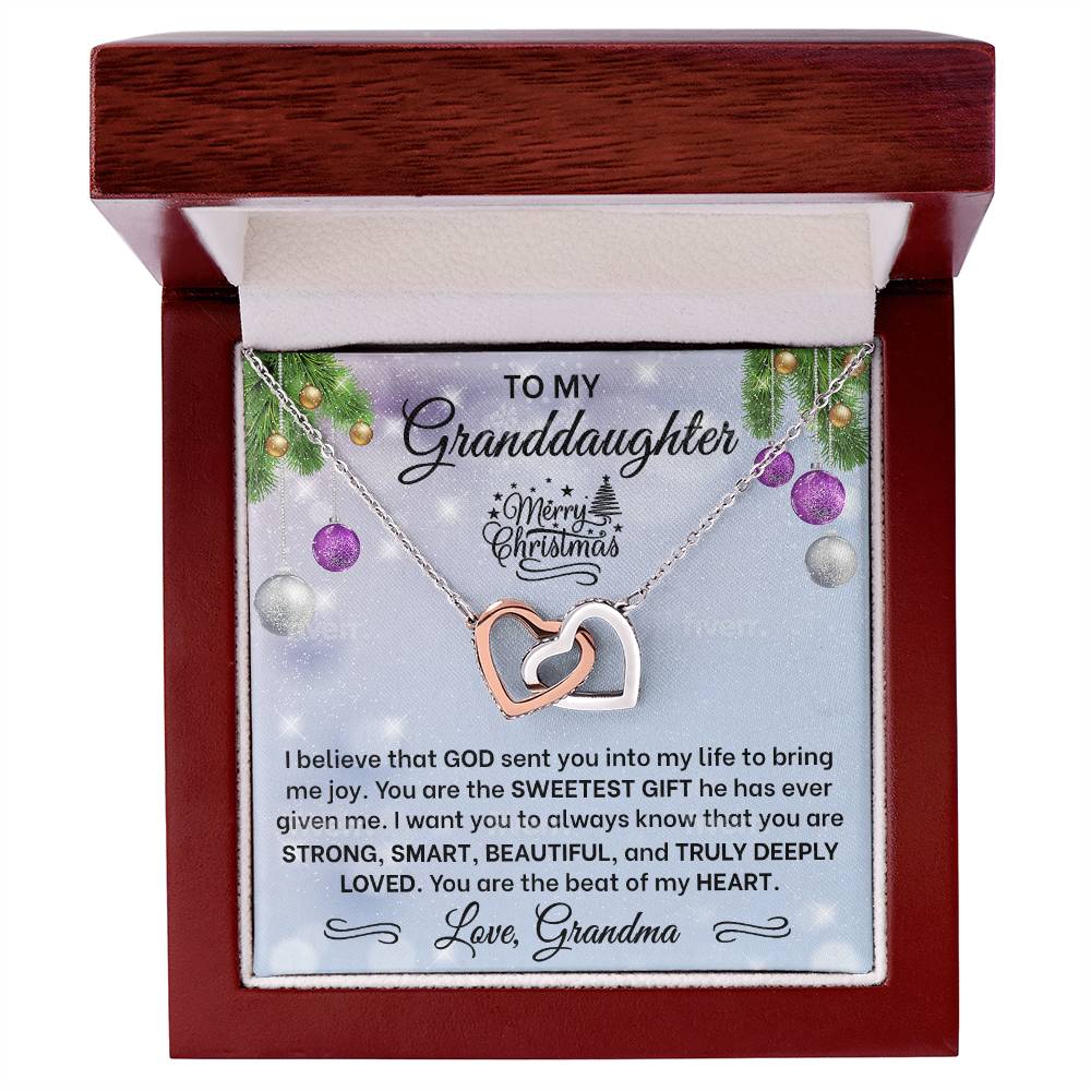 Granddaughter Interlocking Hearts Necklace-[Heartfelt Family Gift]