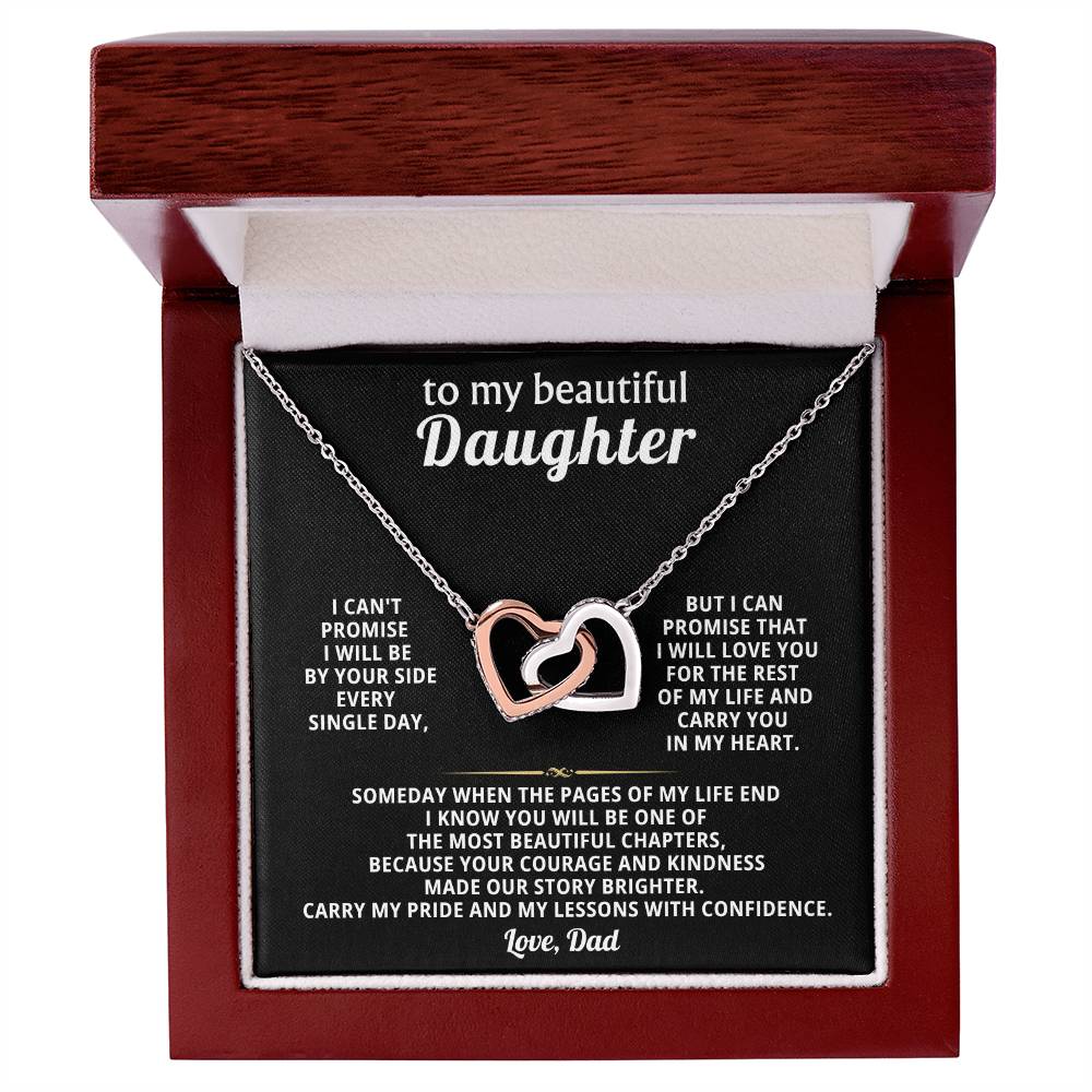 Daughter Interlocking Hearts Necklace Gift from Dad