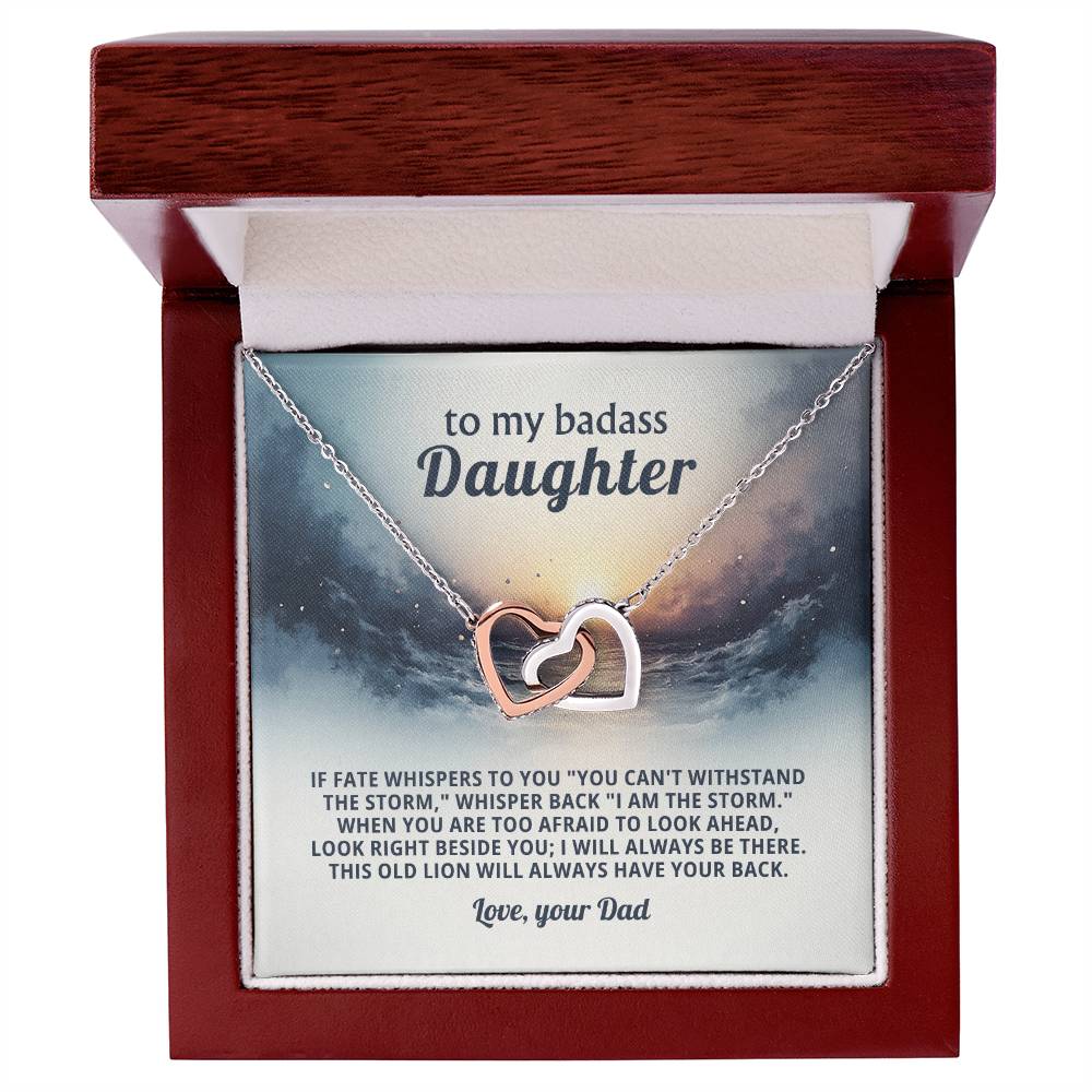 Daughter Encouragement Necklace -Rise above the storm