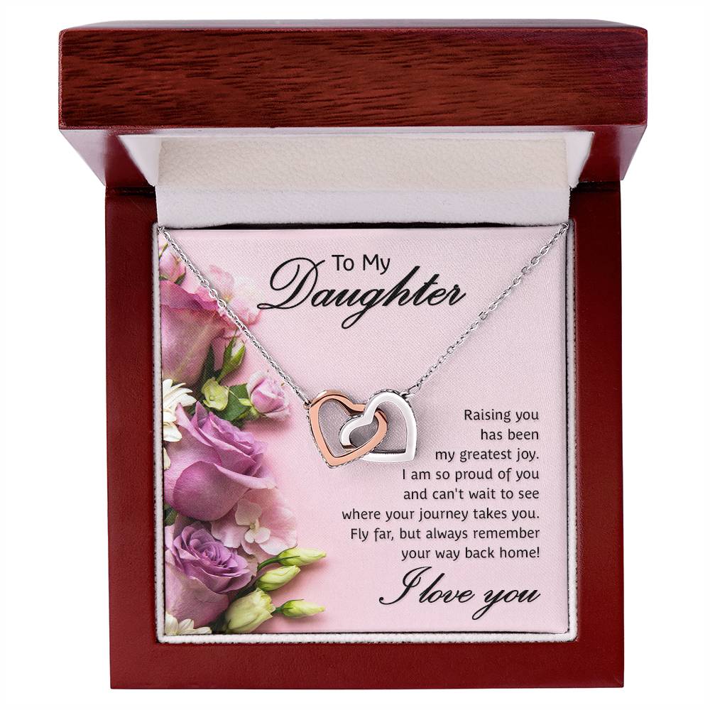 Daughter Proud Interlocking Hearts Necklace-[Heartfelt Family Gift]