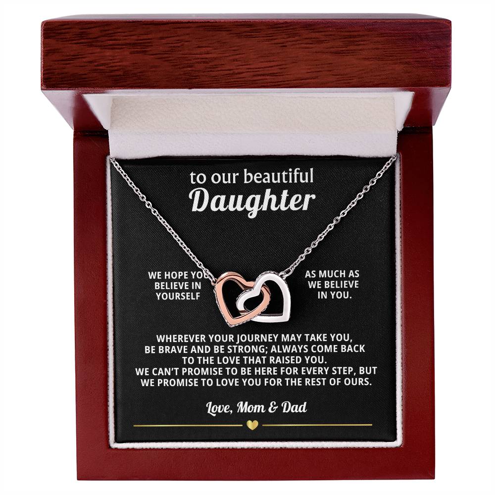To Our Daughter Interlocking Hearts Necklace Gift from Parents