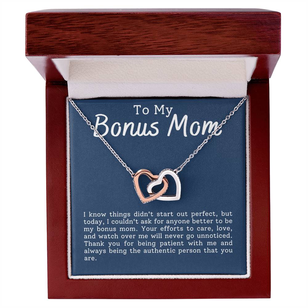 Bonus Mom Interlocking Hearts Necklace-[Heartfelt Family Gift]