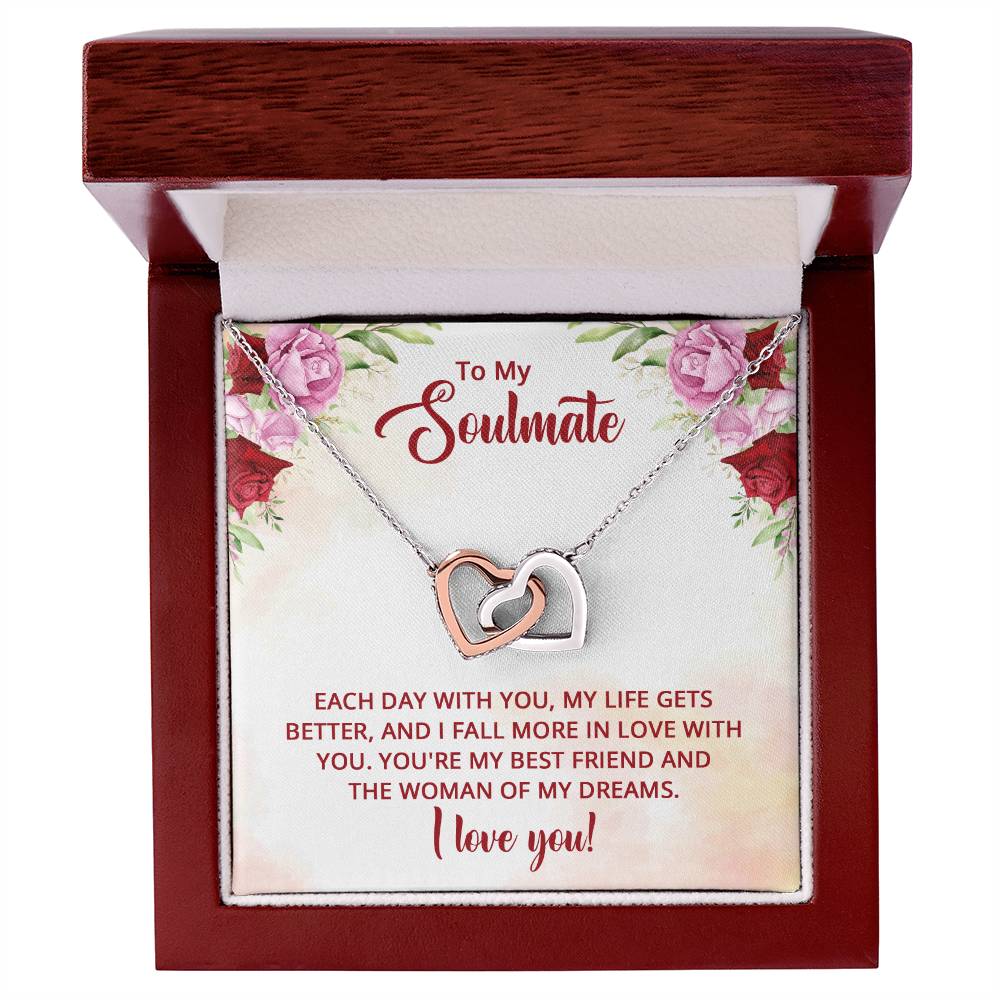 Soulmate Best Friend Interlocking Hearts Necklace-[Heartfelt Family Gift]