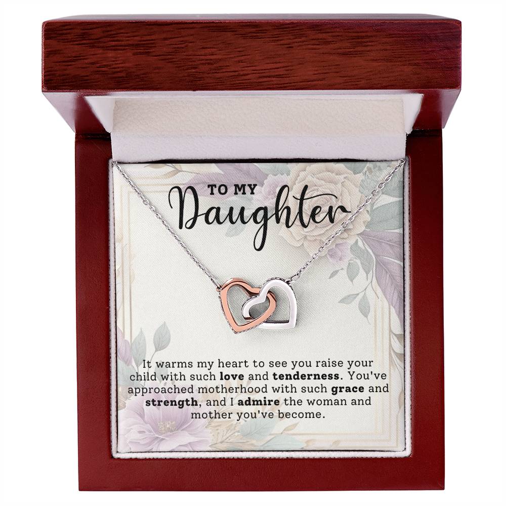 Daughter Admiration Interlocking Hearts Necklace-[Heartfelt Family Gift]