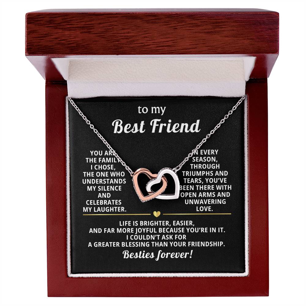 Best friend interlocking hearts necklace from bff