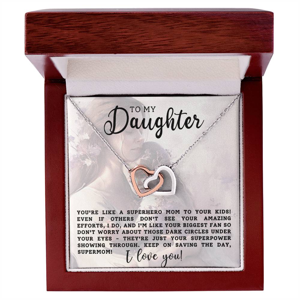 Daughter Interlocking Hearts Necklace-[Heartfelt Family Gift]