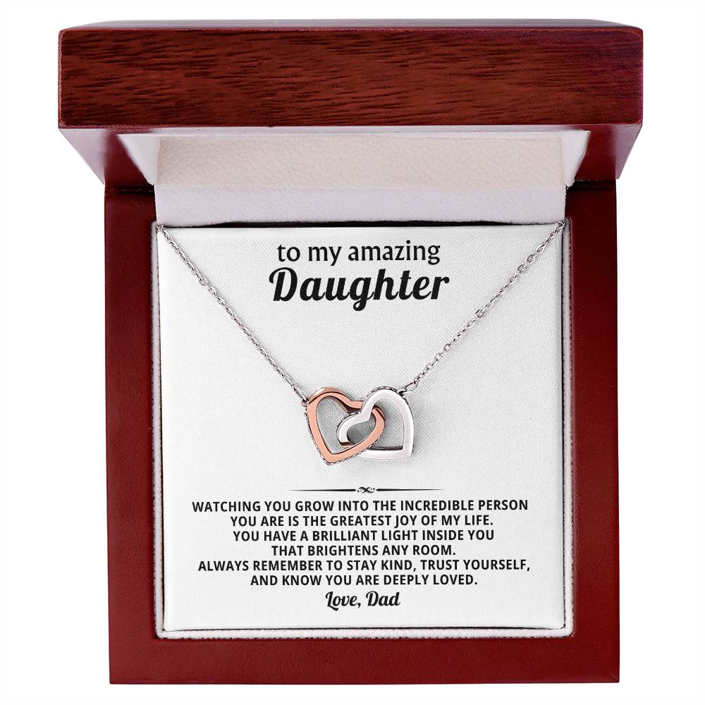 Daughter Interlocking Hearts Necklace Gift