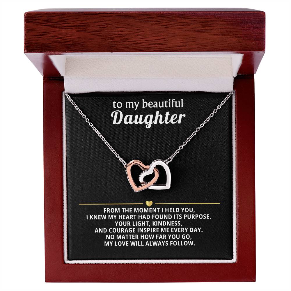 Daughter Interlocking Hearts Necklace Gift