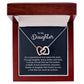 Daughter Special Bond Interlocking Hearts Necklace-[Heartfelt Family Gift]