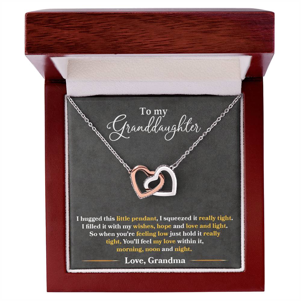 Interlocking Hearts Necklace - Granddaughters Tight Hug - Perfect Gift-[Heartfelt Family Gift]