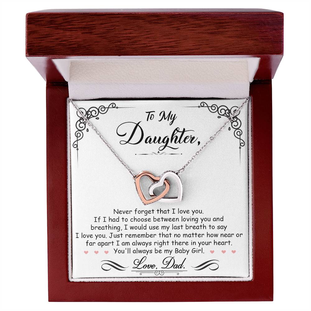 Interlocking Hearts Necklace for Daughter - Perfect Gift for Your Baby Girl-[Heartfelt Family Gift]