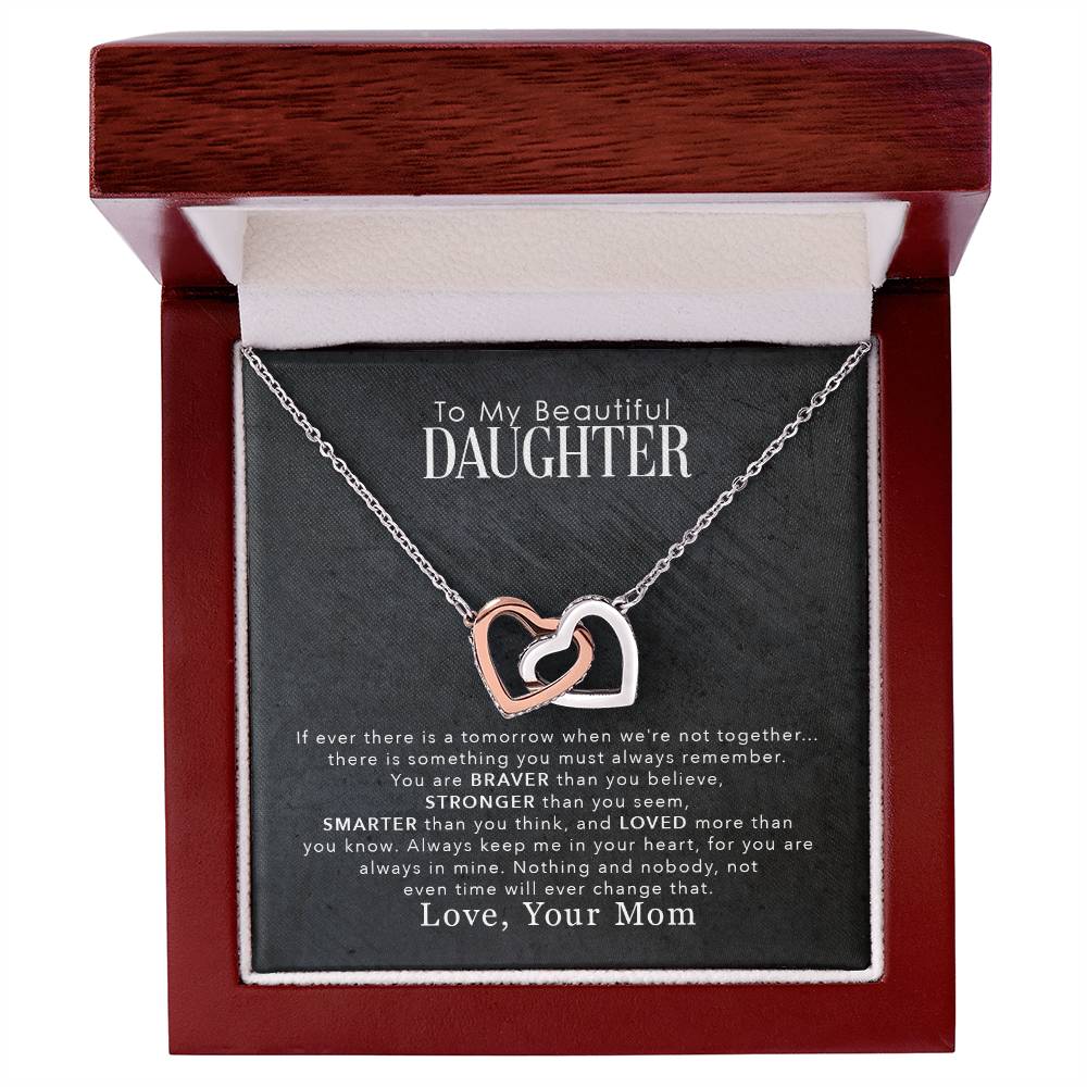 Interlocking Hearts Necklace for Daughter Show Your Love in Every Way-[Heartfelt Family Gift]