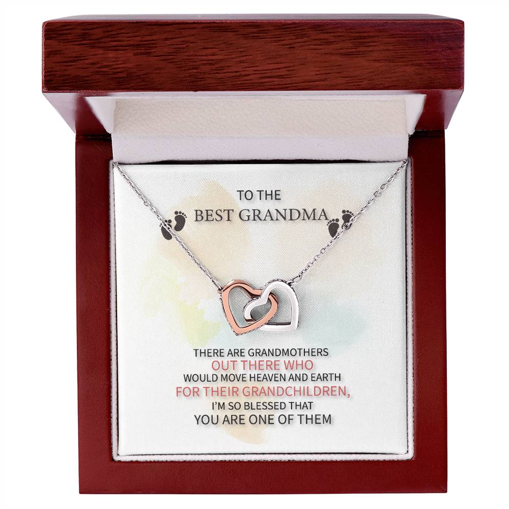 Best Grandma Interlocking Hearts Necklace-[Heartfelt Family Gift]