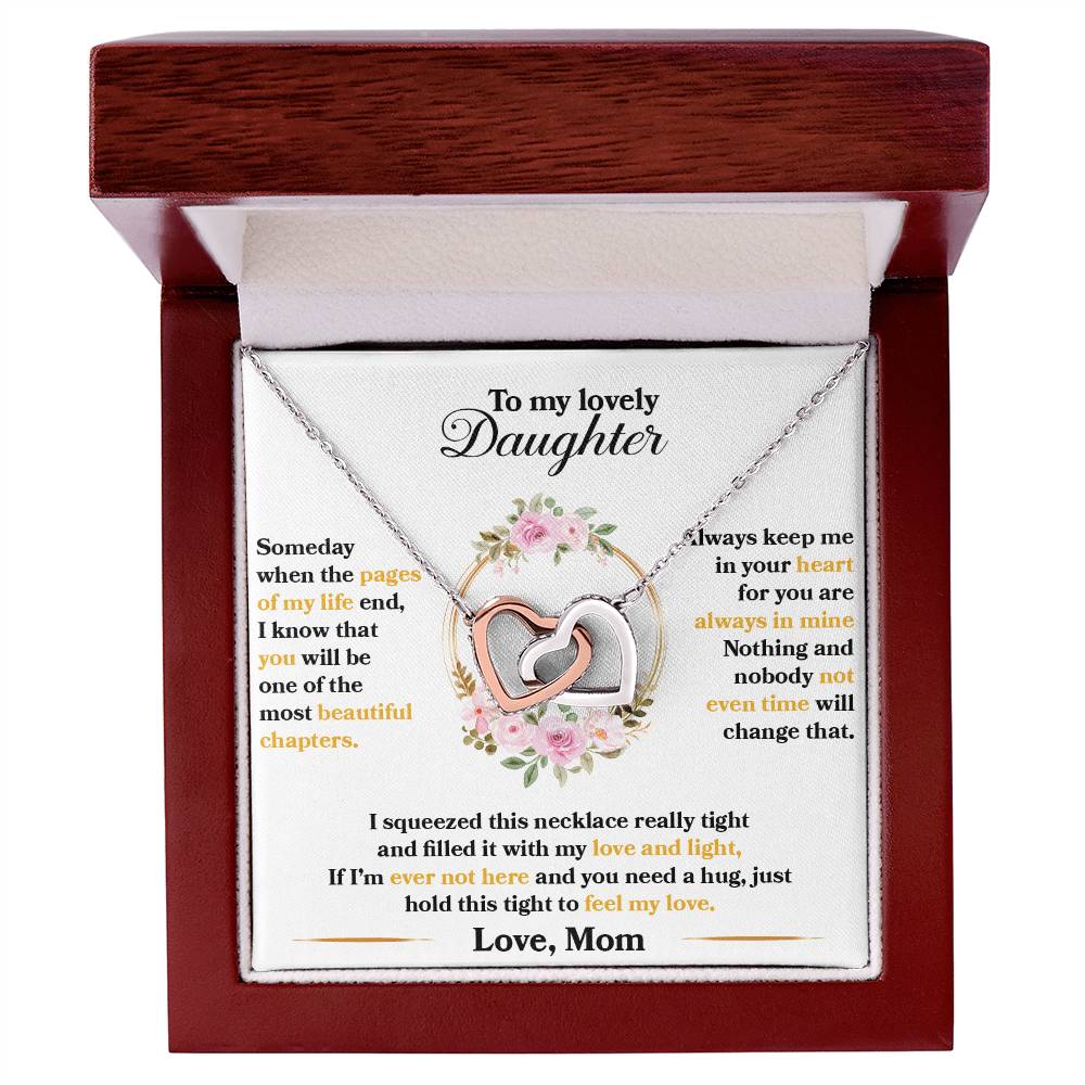 Daughter Pages Heart Necklace - Interlocking Design for Meaningful Gift-[Heartfelt Family Gift]