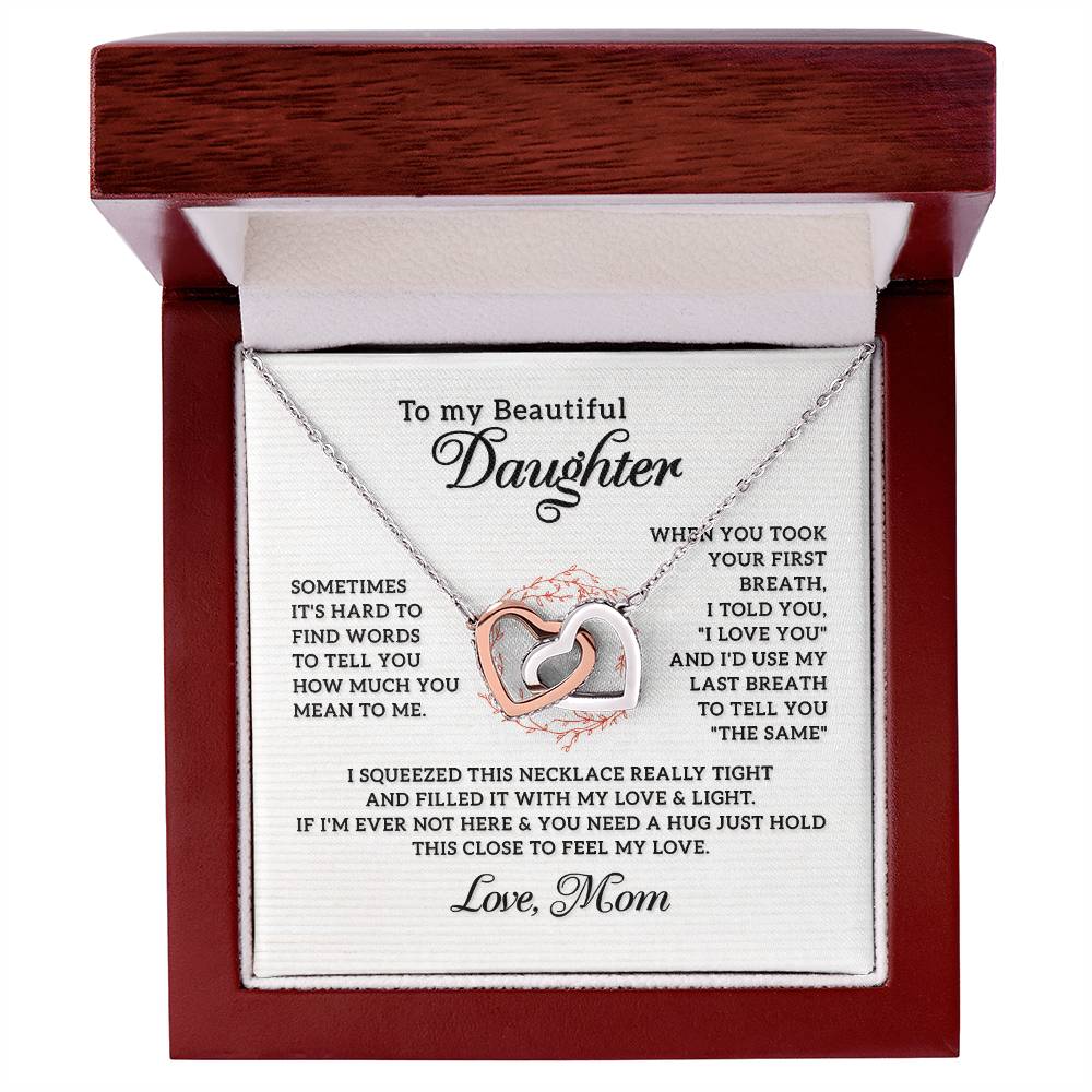 My Beautiful Daughter- Interlocking Hearts Necklace-[Heartfelt Family Gift]
