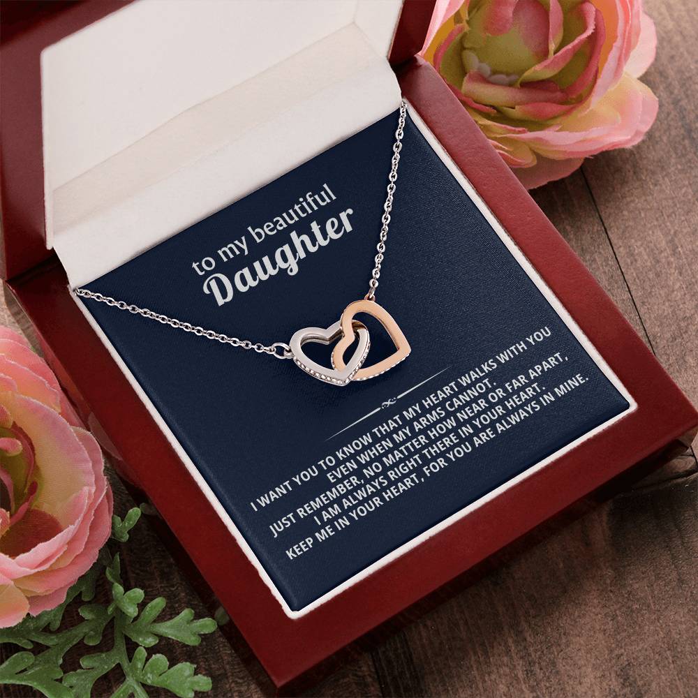Daughter Interlocking Hearts Necklace Gift