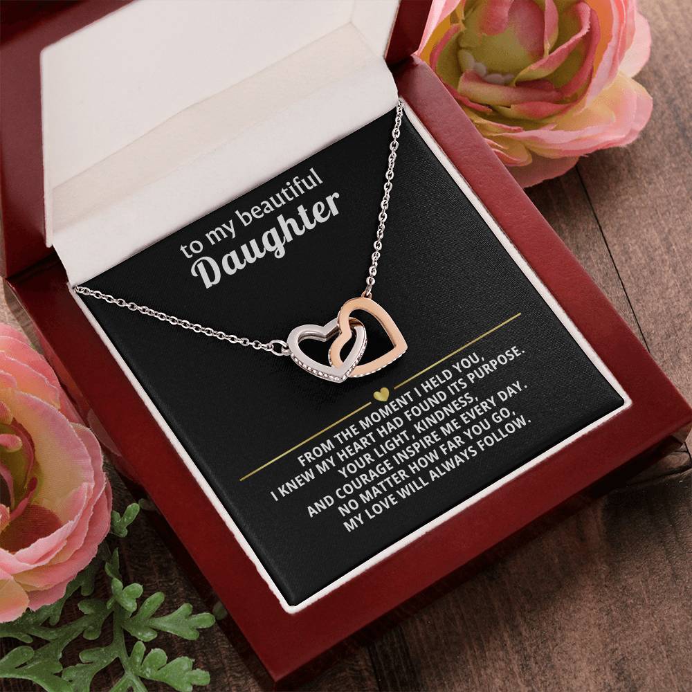 Daughter Interlocking Hearts Necklace Gift