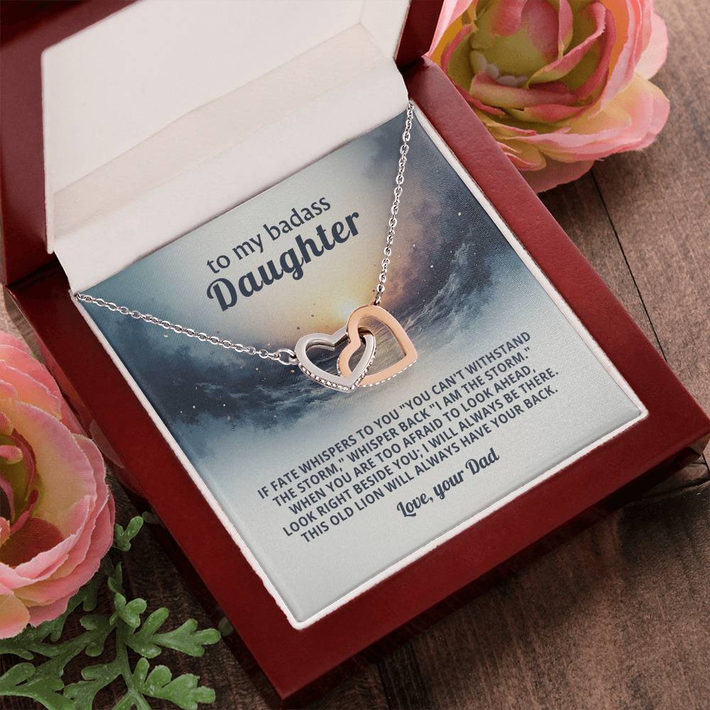 Daughter Encouragement Necklace -Rise above the storm