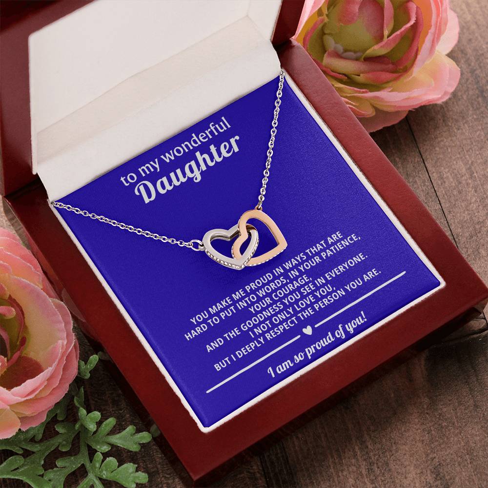 Daughter Interlocking Hearts Necklace Gift
