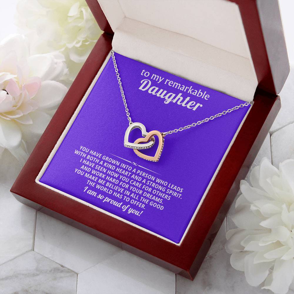 Daughter Interlocking Hearts Necklace Gift