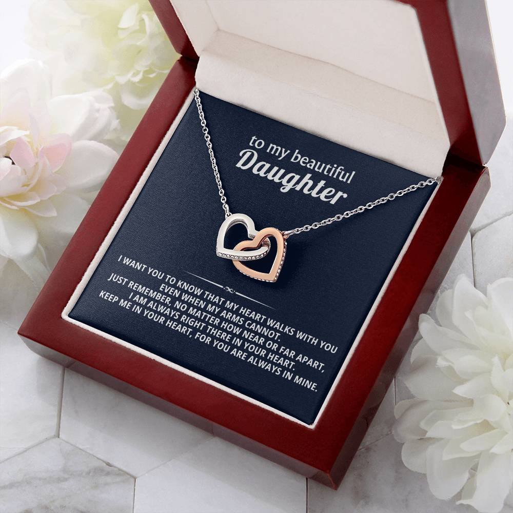 Daughter Interlocking Hearts Necklace Gift