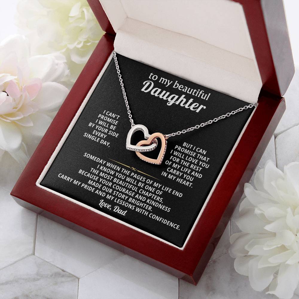 Daughter Interlocking Hearts Necklace Gift from Dad