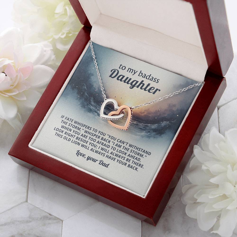 Daughter Encouragement Necklace -Rise above the storm