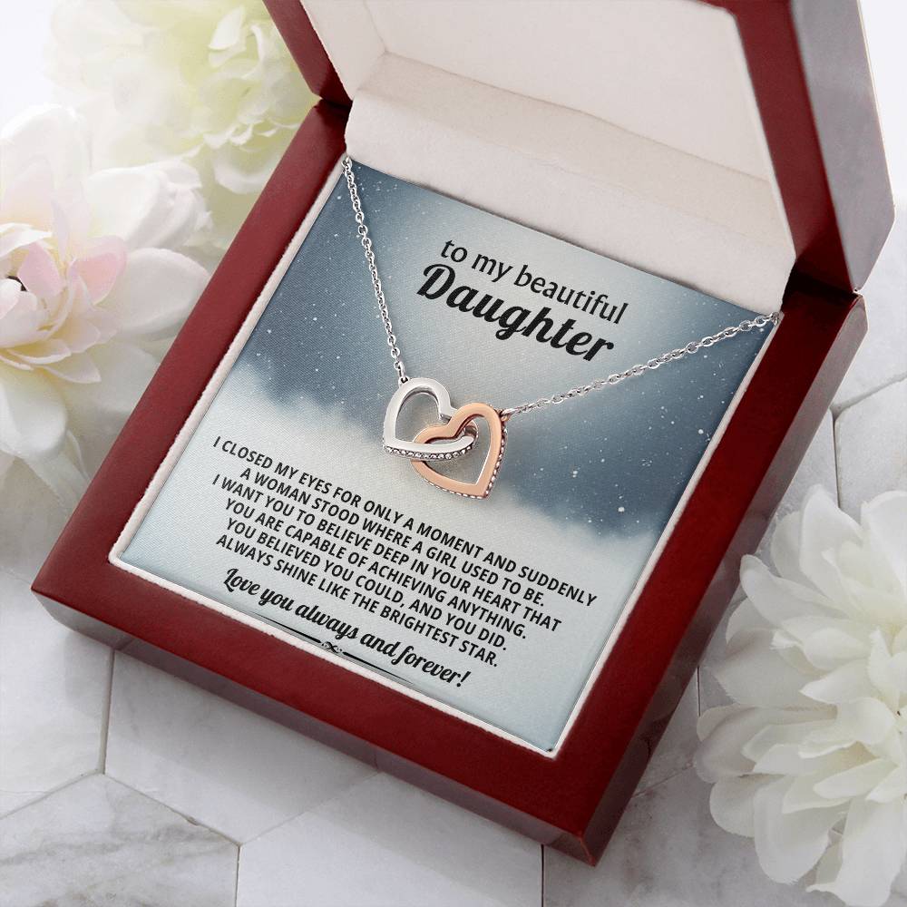 Daughter Interlocking Hearts Necklace Gift