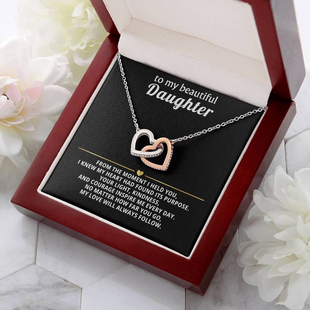 Daughter Interlocking Hearts Necklace Gift