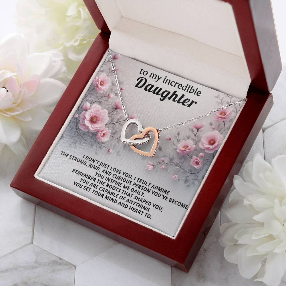 Daughter Interlocking Hearts Necklace Gift