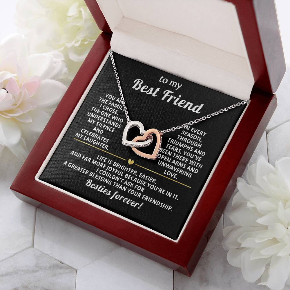 Best friend interlocking hearts necklace from bff