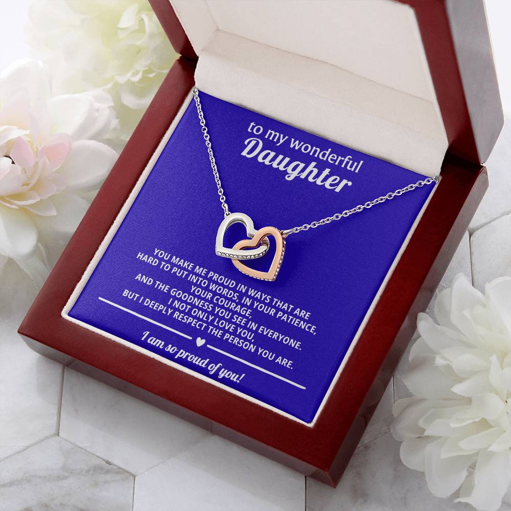 Daughter Interlocking Hearts Necklace Gift
