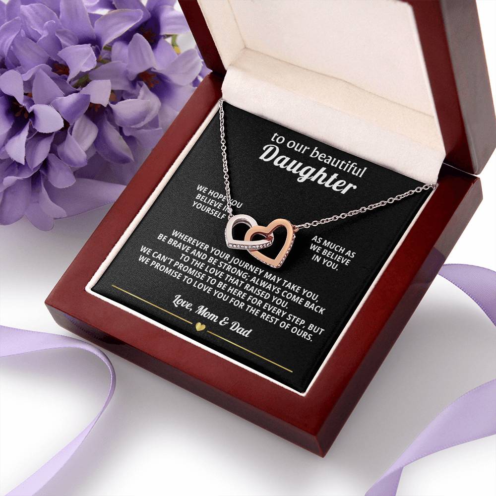 To Our Daughter Interlocking Hearts Necklace Gift from Parents