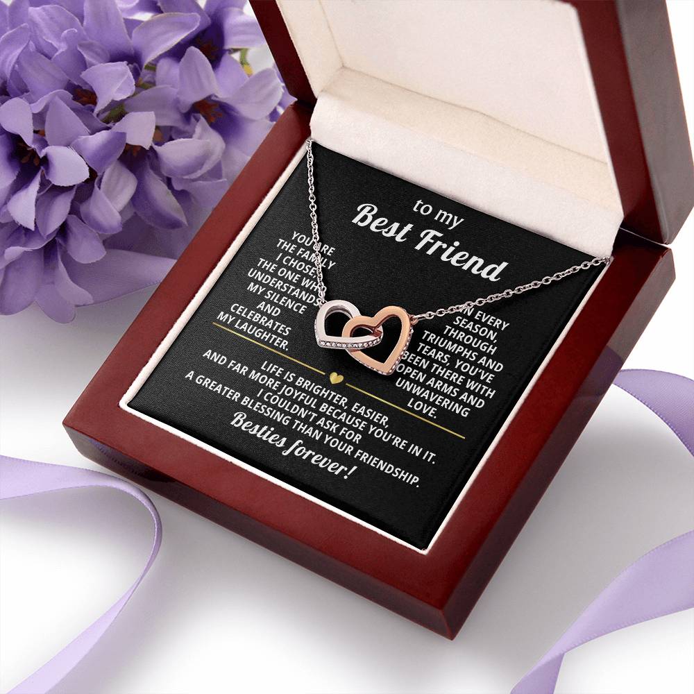 Best friend interlocking hearts necklace from bff