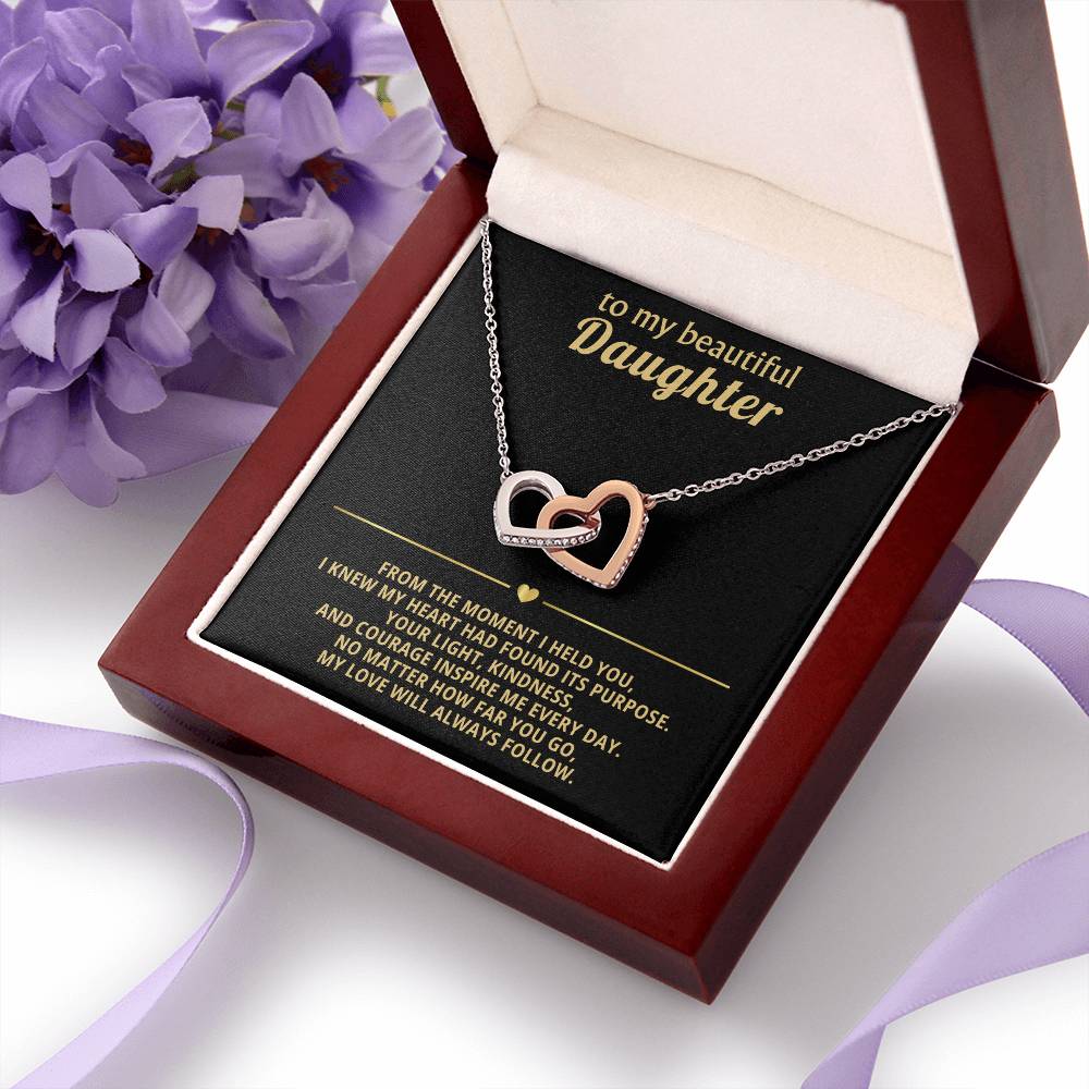 Daughter Interlocking Hearts Necklace Gift