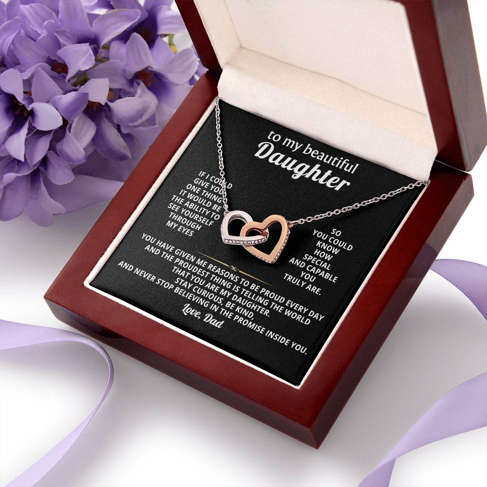 Daughter Interlocking Hearts Necklace Gift